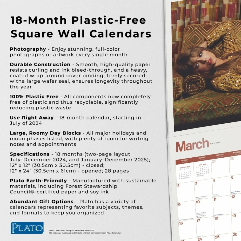 Taylor Swift 2025 18-Month Calendar